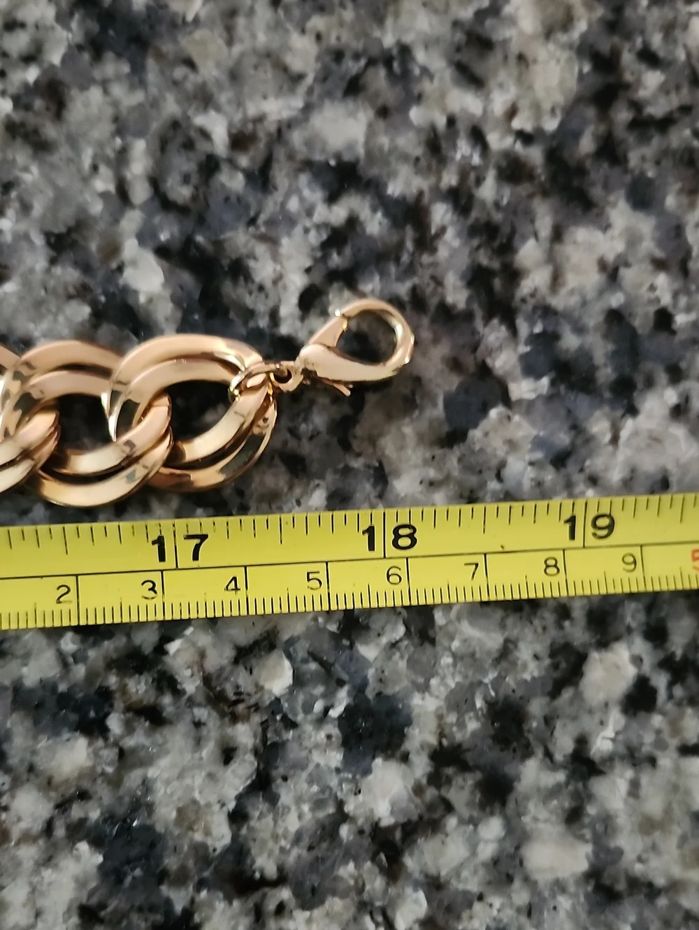Gold Tone Chunky Link Necklace -18 Inches